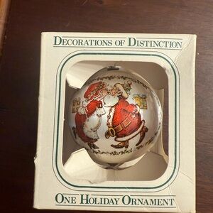 Santa Ornament - Red and White‎